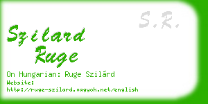 szilard ruge business card